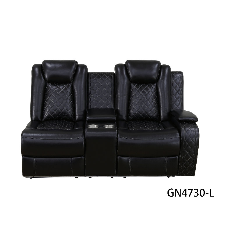 Ivy Bronx Black Breathing Leather Electric Sectional Recliner Sofa